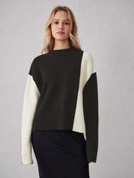 Cider Colorblock Long Sleeve Sweater