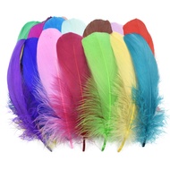 50Pcs/Lot Colored Prime Goose Feather Decor 5-7"/13-18cm White Black Geese Feathers for Crafts Acces