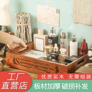 T Tray Rectangular Wooden Japanese Desktop Storage Box zakka Office Handbook Tape Shop Decoration Wo