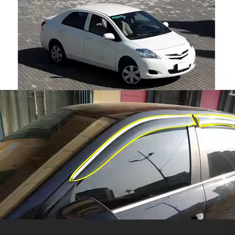 Car Styling Sticker Plastic Window Glass Wind Visor Rain/Sun Guard Vent For TOYOTA Vios Yaris Sedan 