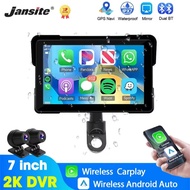 Jansite Motorcycle GPS Navigation Wireless Carplay Android Auto IPX7 Waterproof Display Portable Mot