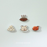 Magnet Iron on Stove God New Year Wealth God Festive Home Decor Fridge Magnet Iron on Sticker Tradit