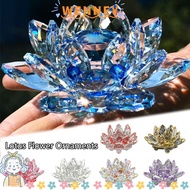 WEY Lotus Flower Ornament, Paperweight Table Ornaments 60-140mm Crystal Lotus Flower Figurine,  Mult