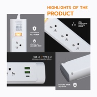 New Lumira Power Plug Model LS-704/2U Supports 4 Sockets 2USB 1USB-C 3M Combination Switch. Tis Cert