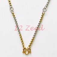 Necklace With 3 Amulets 2 Kings Rattan Pattern Size 3 Mm Laser Gold Work 1 Genuine Stainless Steel A