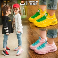 【Suge】Size 22-33 รองเท้ากีฬาเด็กเด็กผู้หญิงการ์ตูน Caterpillar รองเท้าตาข่ายนุ่มระบายอากาศได้