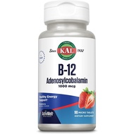 KAL Vitamin B12 Adenosylcobalamin 1000 mcg - B 12 Vitamin, Active B-12 1000mcg for Women & Men, Ener