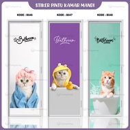 Bathroom Door Sticker - Waterproof Cat Pattern Toilet Door Sticker