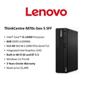 [Brand New] ThinkCentre M70s Gen 5 | Intel i5-14400 | 8GB DDR4 | 512GB SSD | Win11 Pro | 3Y Onsite
