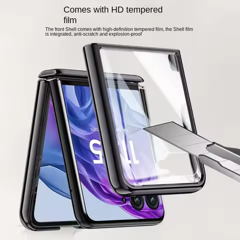 With Tempered Glass Protective case For Moto Razr 50 Ultra Motorola Razr 50 Spring Hinge All-inclusi