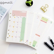 QQMALL Kawaii Loose Leaf Paper Refill Agenda Notebook Refill Notebook Paper Monthly Students 45 Shee