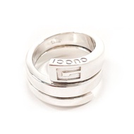 【日本直購 中古美品】8號 Gucci GUCCI 戒指 G Logo 蛇形 螺旋 925銀 飾品 珠寶 經拋光處理