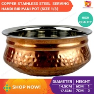 300ml Mini Copper Bottom Biryani Pot Stainless Steel Size 1/3 - CP0012