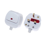 UK 3 Pin Switch 250V 13A AC Power Plug With Switch Male Electrical Socket Fused Connect Cord Overloa