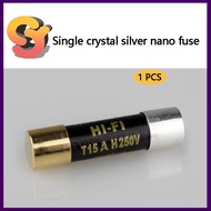 [Ready Stock Supply] 5X20MM Black Fuse HifI Fever Single Crystal Silver Nano Fuse CD Amplifier Power