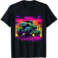 Retro Vintage Monster Truck Retro Sunset Monster Truck T-Shirt