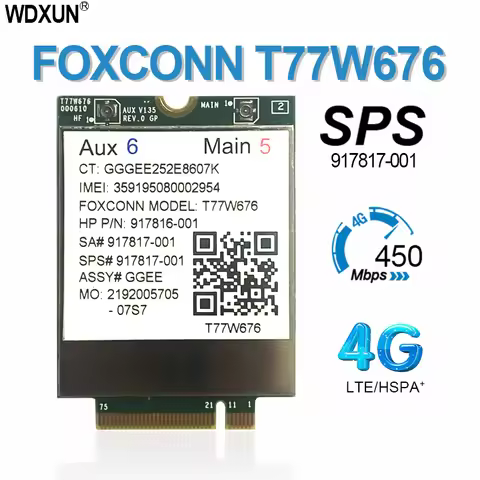 4G LTE modem T77W676 lt4220 X12 For 917817-100 WWAN M.2 450Mbps drahtlose karte für Elite x2 1030 G3