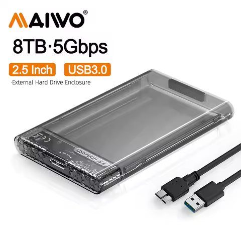 MAIWO 2.5'' External Hard Drive Enclosure 5Gbps USB3.0 to SATA III Hard Drive Case Support 8TB 7mm 9