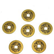 6pcs/Set Brass Chinese Feng Shui I Ching Divination Coins for Success Dia 1.1“ W Fengshuisale Bag Y-