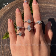 Real Moissanite 1CT 1.2CT 2CT 3CT Classic Fancy Cut White D Ring In S925 Sterling Silver R6891 With 