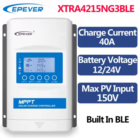 EPEVER XTRA4215NG3BLE XTRA4210G3 Without BLE 40A MPPT Solar Charge Controller Battery 12V 24V Max PV