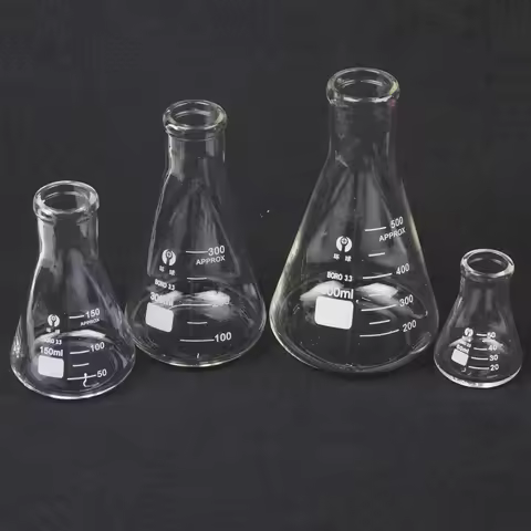 50/100/150/200/250/300/500/1000/2000/3000/5000ml Borosilicate Glass Conical Erlenmeyer Flask Lab