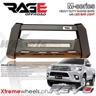 Toyota Hilux 2016-2025 RAGE M series BLACK MODULAR NUDGE BAR / BUMPER STEEL NUDGE with LED