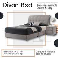 KATIL DIVAN QUEEN & KING UNTUK GAYA BILIK TIDUR/ DIVAN FABRIC BED QUEEN / KING