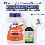 NOW Berberine Glucose Support & Liquid Stevia Combo - Blood Sugar, Weight & Insulin Support (Ready S