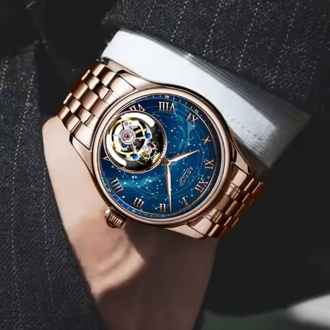 AESOP Original Tourbillon Watch for Men Mechanical Skeleton Tourbillon Movement Mens Watches Sapphir
