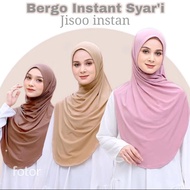 Hijab Instant Shireen /JISOO Instan hijab non pet syar'i Jersey / Bergo Jeissa Instan Soft ped Syar,