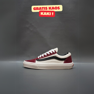 SEPATU VANS21 OLD SKOOL VAULT OG ERA CREAM MAROON LIST HITAM KANVAS 36-43