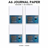 50pcs A6 Grid / Dot / Line Loose Leaf / Insert Paper / Bullet Journal Paper / 80gsm A6 Paper