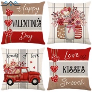 Reusable Modern Art Pillow Cases Pack Of 4 Wrinkle Fade Stain Resistant Heart Shaped Pattern Decorative Cushion Covers