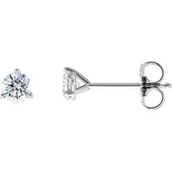 14K White Gold 1/2 CTW Lab-Grown Diamond Stud Earrings Round 3-Prong Lab-Grown Diamond Stud Earrings