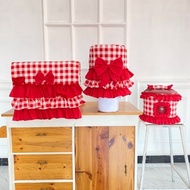 MERAH RETAIL GALLON COVER, FRIDGE TASSEL, TASSEL, MAGIC COM, RED PICNIC MOTIF