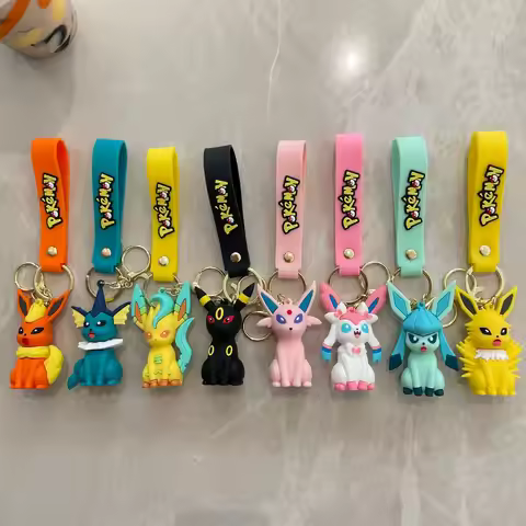 Pokémon Keychain Pendant Eevee Vaporeon Jolteon Flareon Espeon Umbreon Leafeon Glaceon Sylveon Backp