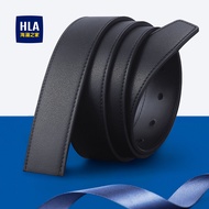 Durable HLA Belt with Needle Buckle True Cowhide No Head Trendy 3.4cm Wide Belt for Men Simple Style
