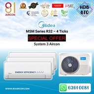 System 3【MIDEA】R32 Standard Series ( 4 Ticks ) 81Aircon