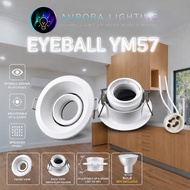 Eyeball YM57 GU10 Downlight Holder Adjustable Spotlight Ceiling Lamp 360° Rotatable Interior Light