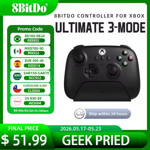 8BitDo Ultimate 3-mode Bluetooth Controller Gamepad with Hall Effect Joysticks for Xbox Series X，Ser
