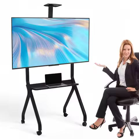 Mobile TV Display Stand for 42-75in Interactive Whiteboards & TVs Monitors Display Trolley Hold 300L