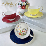 英國Aynsley 小屋花園系列 骨瓷奧本色釉杯盤組150ml 3色任選