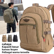 [Dilengkapi perlindungan pinggang, sangat kukuh] Beg galas kanvas tebal 50 liter untuk lelaki, beg g