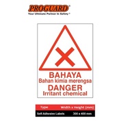 "Danger Irritant Chemical" Bahaya Chemical Hazardous Sticker Label Safety Sign Indoor Outdoor Signag