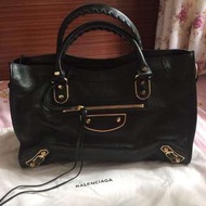 Balenciaga Classic Metallic Edge City Bag - Black X Gold