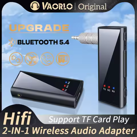 2 in 1 Bluetooth 5.4 Audio Receiver Transmitter 3.5MM AUX TF Card Stereo Music Wireless Adapter With