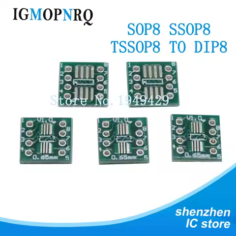 10PCS TSSOP8 SSOP8 SOP8 SMD to DIP8 IC Adapter Converter Socket Board Module Adapters Plate 0.65mm 1