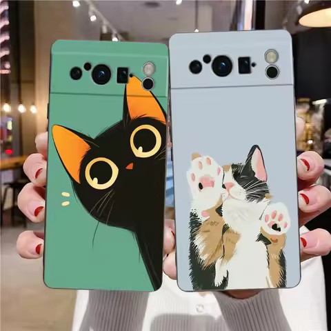 Lovely Cat Playing Fun Phone Case For Google Pixel 10 9 8 7 Pro 9A 8A 7A 6A 6 Pro XL Soft TPU Bumper