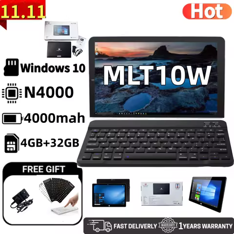 10.1 INCH 4GB DDR RAM 32GB ROM WINDOWS 10 Pro Dual Cores 64 Bit Tablet PC MLT10W Intel Celeron N4000